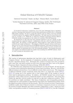 Online Selection of CMA-ES Variants