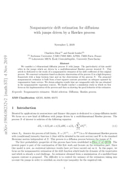 Nonparametric drift estimation for diffusions with jumps driven by a
  Hawkes process