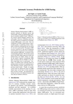 Automatic Accuracy Prediction for AMR Parsing