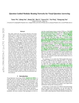 Question Guided Modular Routing Networks for Visual Question Answering