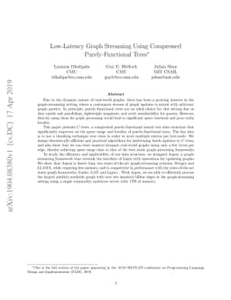 Low-Latency Graph Streaming Using Compressed Purely-Functional Trees
