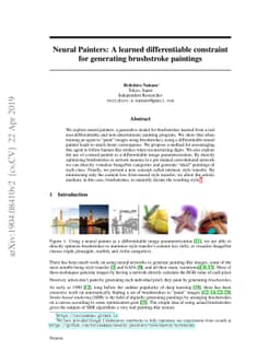 Neural Painters: A learned differentiable constraint for generating
  brushstroke paintings