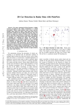 2D Car Detection in Radar Data with PointNets