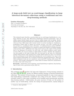 A large-scale field test on word-image classification in large
  historical document collections using a traditional and two deep-learning
  methods