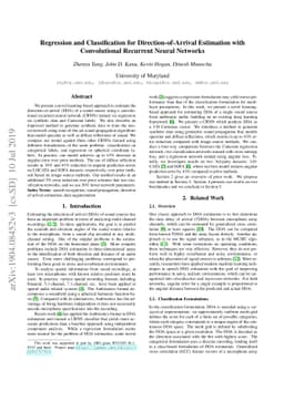 Regression and Classification for Direction-of-Arrival Estimation with
  Convolutional Recurrent Neural Networks