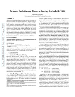 Towards Evolutionary Theorem Proving for Isabelle/HOL