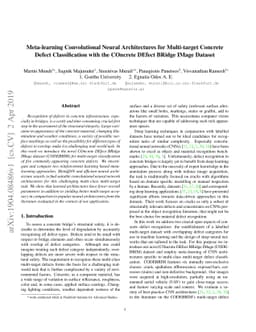 Meta-learning Convolutional Neural Architectures for Multi-target
  Concrete Defect Classification with the COncrete DEfect BRidge IMage Dataset