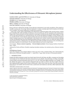 Understanding the Effectiveness of Ultrasonic Microphone Jammer