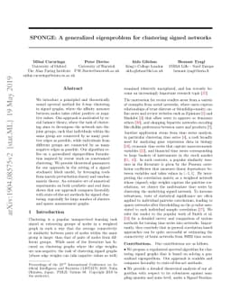 SPONGE: A generalized eigenproblem for clustering signed networks