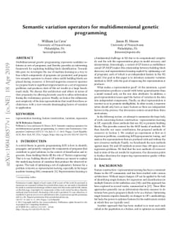 Semantic variation operators for multidimensional genetic programming