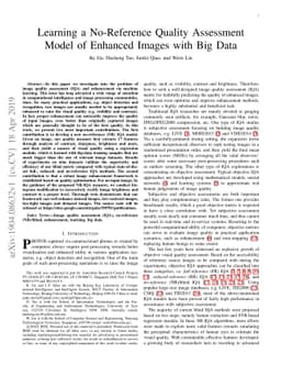 Learning a No-Reference Quality Assessment Model of Enhanced Images With
  Big Data