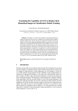 Examining the Capability of GANs to Replace Real Biomedical Images in
  Classification Models Training