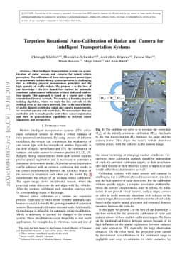 Targetless Rotational Auto-Calibration of Radar and Camera for
  Intelligent Transportation Systems