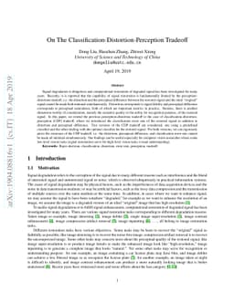 On The Classification-Distortion-Perception Tradeoff