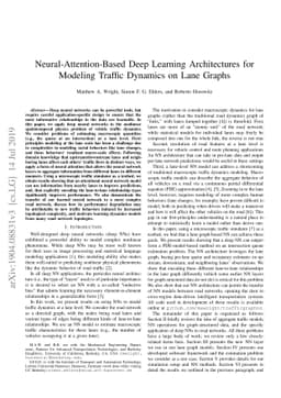 Neural-Attention-Based Deep Learning Architectures for Modeling Traffic
  Dynamics on Lane Graphs