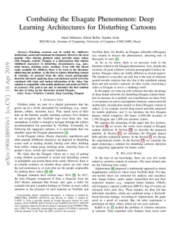Combating the Elsagate phenomenon: Deep learning architectures for
  disturbing cartoons