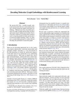 Decoding Molecular Graph Embeddings with Reinforcement Learning