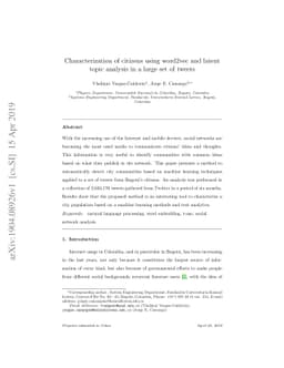 Characterization of citizens using word2vec and latent topic analysis in
  a large set of tweets
