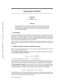 From GAN to WGAN