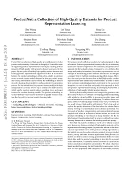 ProductNet: a Collection of High-Quality Datasets for Product
  Representation Learning