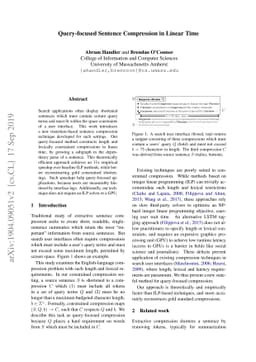 Query-focused Sentence Compression in Linear Time
