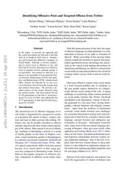 Identifying Offensive Posts and Targeted Offense from Twitter