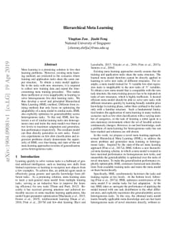 Hierarchical Meta Learning