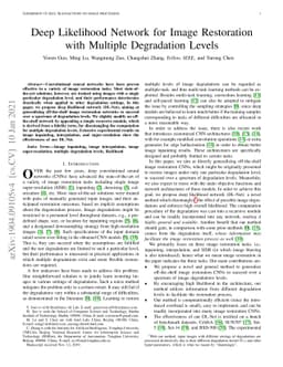 Deep Likelihood Network for Image Restoration with Multiple Degradation
  Levels