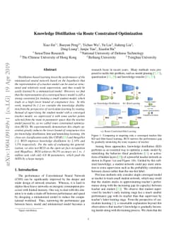 Knowledge Distillation via Route Constrained Optimization