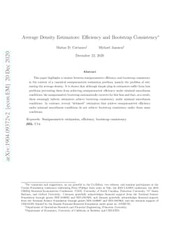 Average Density Estimators: Efficiency and Bootstrap Consistency