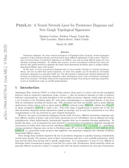 PersLay: A Neural Network Layer for Persistence Diagrams and New Graph
  Topological Signatures