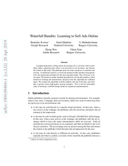 Waterfall Bandits: Learning to Sell Ads Online