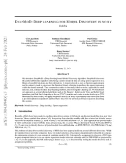 DeepMoD: Deep learning for Model Discovery in noisy data