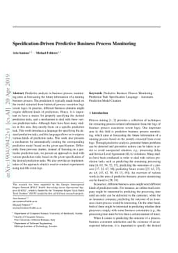 Specification-Driven Predictive Business Process Monitoring