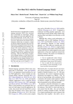 Few-Shot NLG with Pre-Trained Language Model