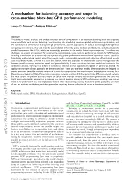 A mechanism for balancing accuracy and scope in cross-machine black-box
  GPU performance modeling
