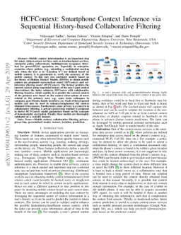 HCFContext: Smartphone Context Inference via Sequential History-based
  Collaborative Filtering
