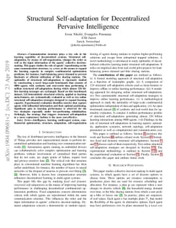Structural Self-adaptation for Decentralized Pervasive Intelligence