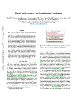 Fine-Grained Argument Unit Recognition and Classification