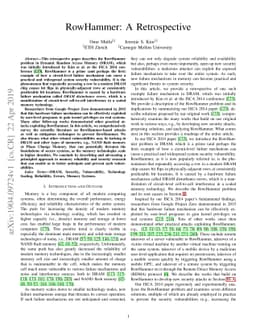 RowHammer: A Retrospective