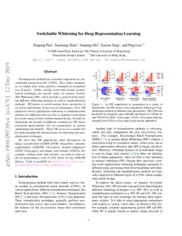 Switchable Whitening for Deep Representation Learning