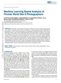 Machine Learning Based Analysis of Finnish World War II Photographers