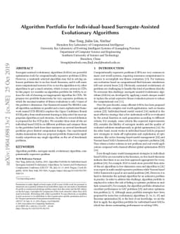 Algorithm Portfolio for Individual-based Surrogate-Assisted Evolutionary
  Algorithms