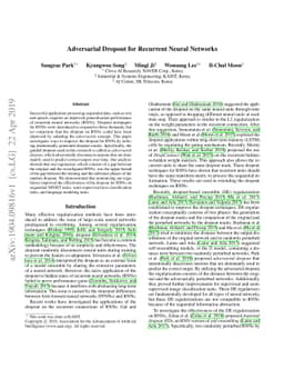 Adversarial Dropout for Recurrent Neural Networks