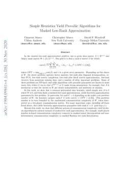 Simple Heuristics Yield Provable Algorithms for Masked Low-Rank
  Approximation