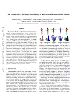 LBS Autoencoder: Self-supervised Fitting of Articulated Meshes to Point
  Clouds