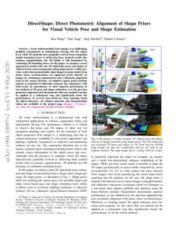 DirectShape: Direct Photometric Alignment of Shape Priors for Visual
  Vehicle Pose and Shape Estimation