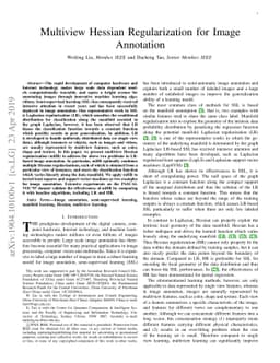 Multiview Hessian Regularization for Image Annotation