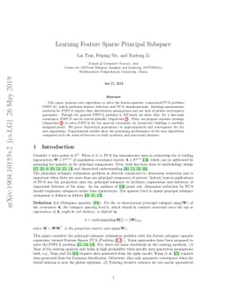 Learning Feature Sparse Principal Components