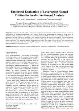Empirical Evaluation of Leveraging Named Entities for Arabic Sentiment
  Analysis